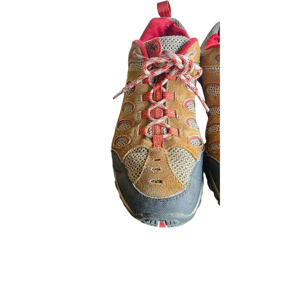 Merrell Kangaroo/Ochre Hiking Trail Shoes Men's US 8.5 Brown Red Suede Vibram